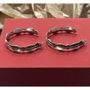 James Avery Retired Sterling Silver & Bronze Hoop Earrings